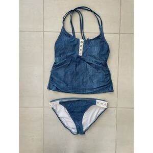 Venus Swim 12/14 Bikini Swimsuit Colorblock Cut Out Nautical Swimwear